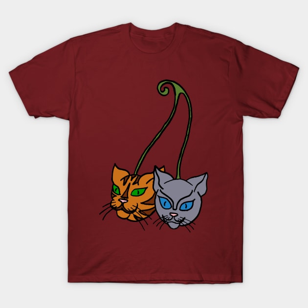 Cat Head Cherries T-Shirt by ElviraDraat